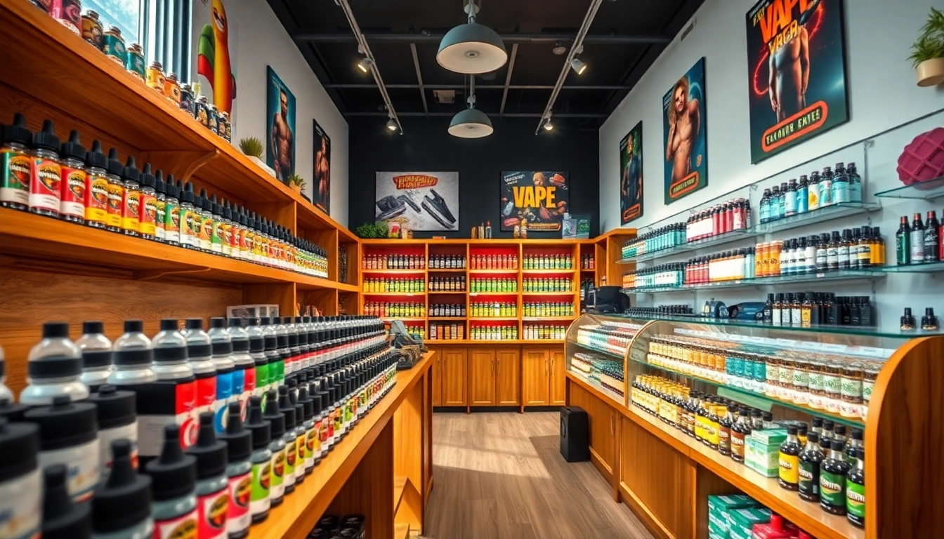 Shop display featuring diverse products from Vape Juice Depot, inviting customers to explore.