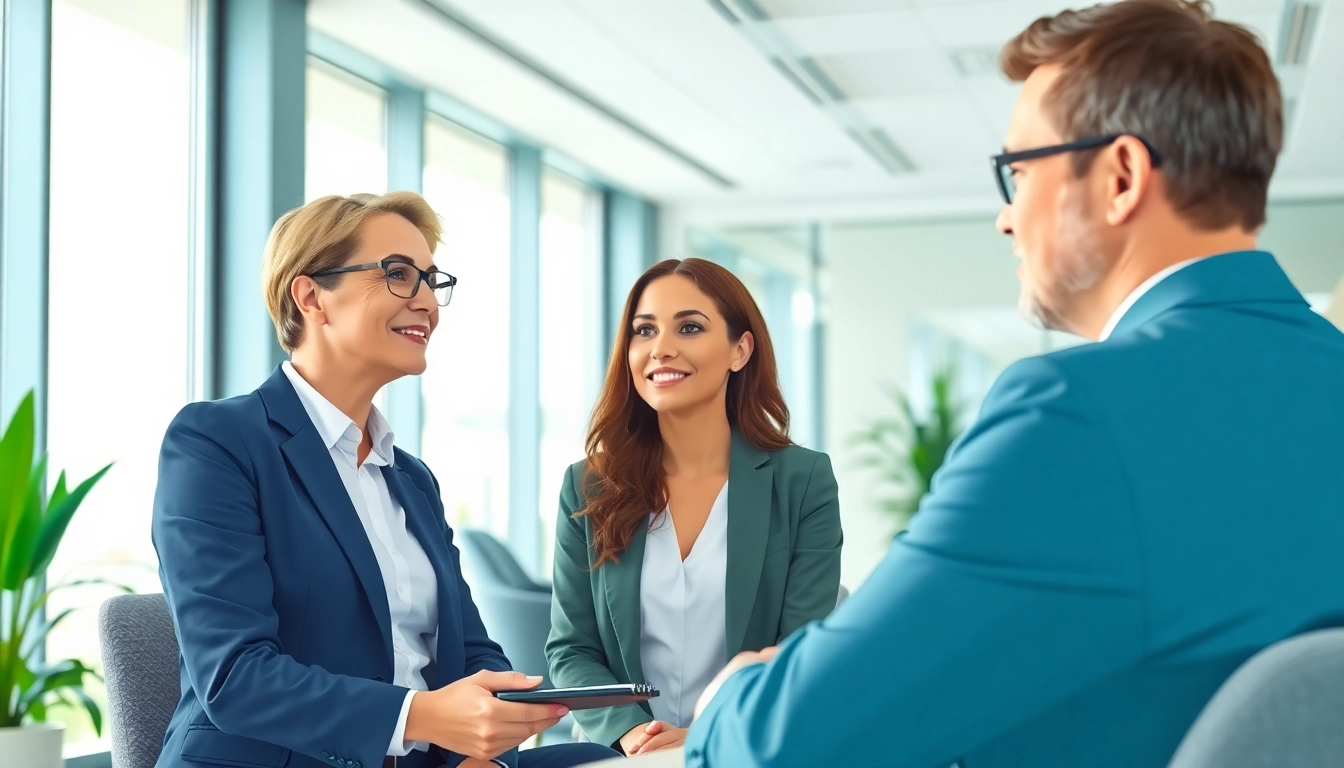 Engaging session with a business coach near me helping a client in a bright office.