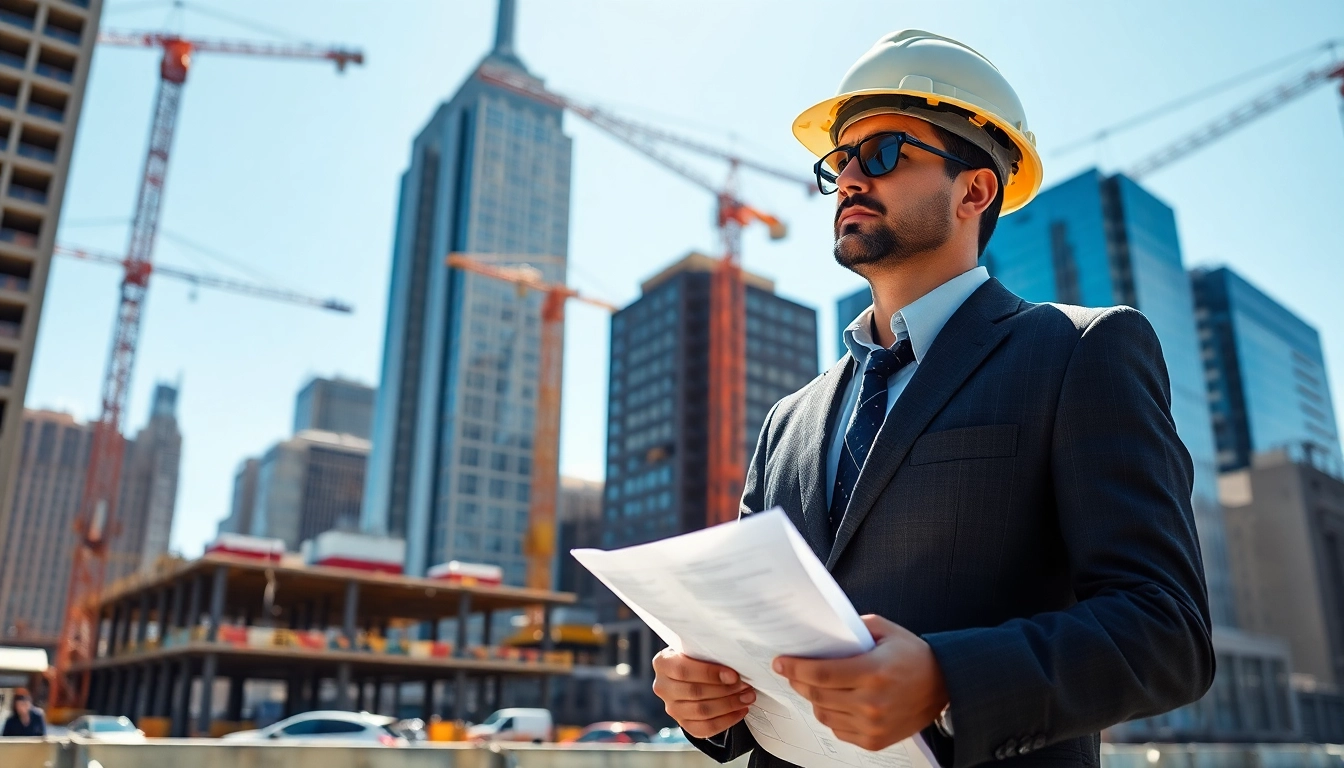 Manhattan Construction Manager supervising a vibrant construction site in New York City.
