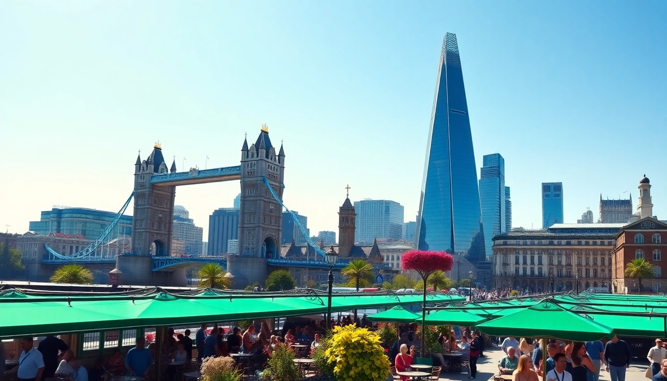 Photographic view of London showcasing iconic landmarks, illustrating if london in europe.