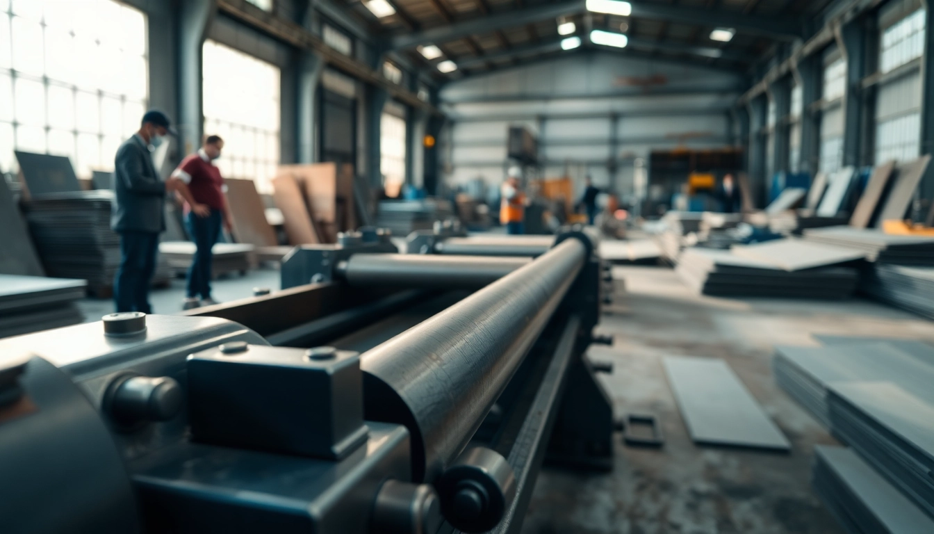Plate rolling machine showcasing precision engineering in an industrial setting.