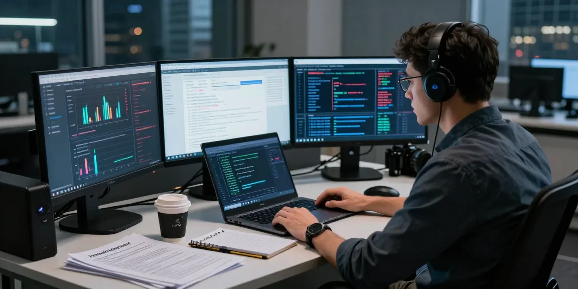 Expert cybersecurity analyst examining verified darknet market links 2026, showcasing analysis tools and market data.