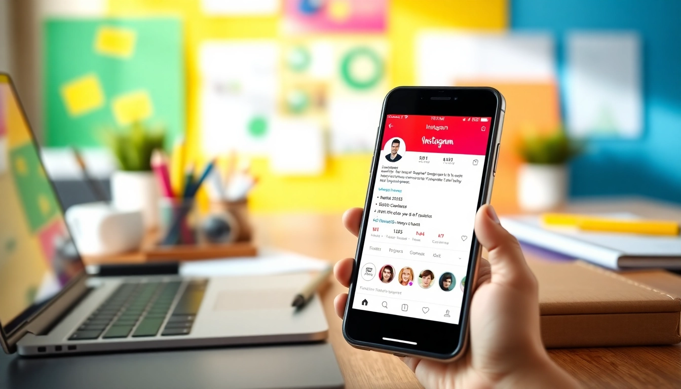 インスタ フォロワー購入 おすすめで人気のインスタグラムプロフィールを示すスマートフォン。