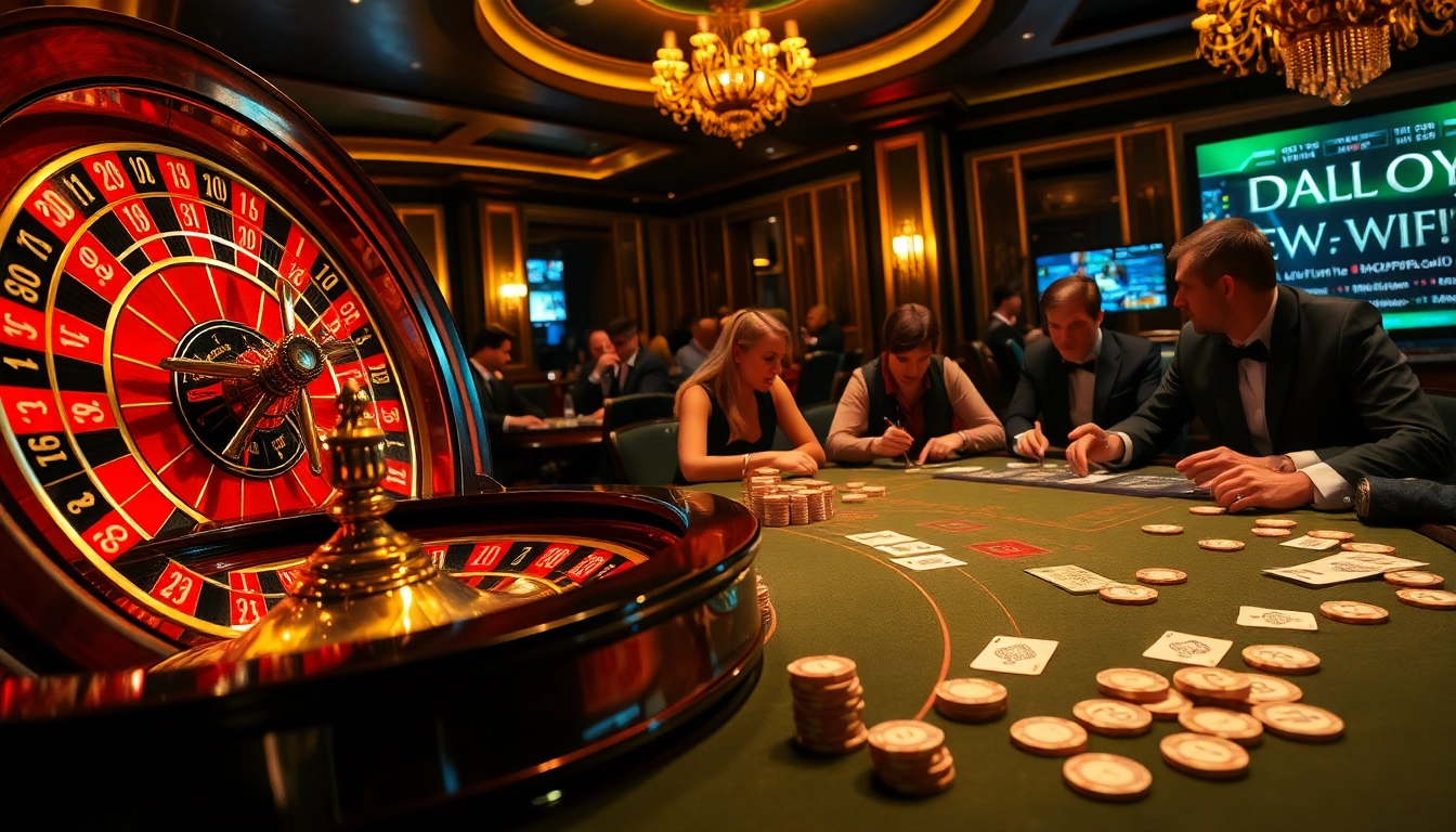 Players eagerly engage at a vibrant casino table, referencing the hidden wiki for strategic advantage in gambling.