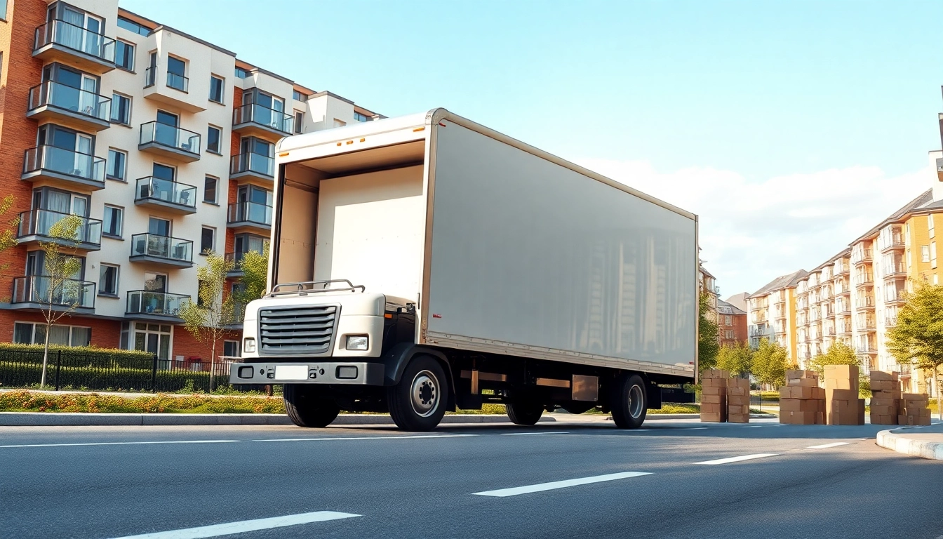 Showcasing removals in Cheltenham, a moving truck ready for relocation with boxes.