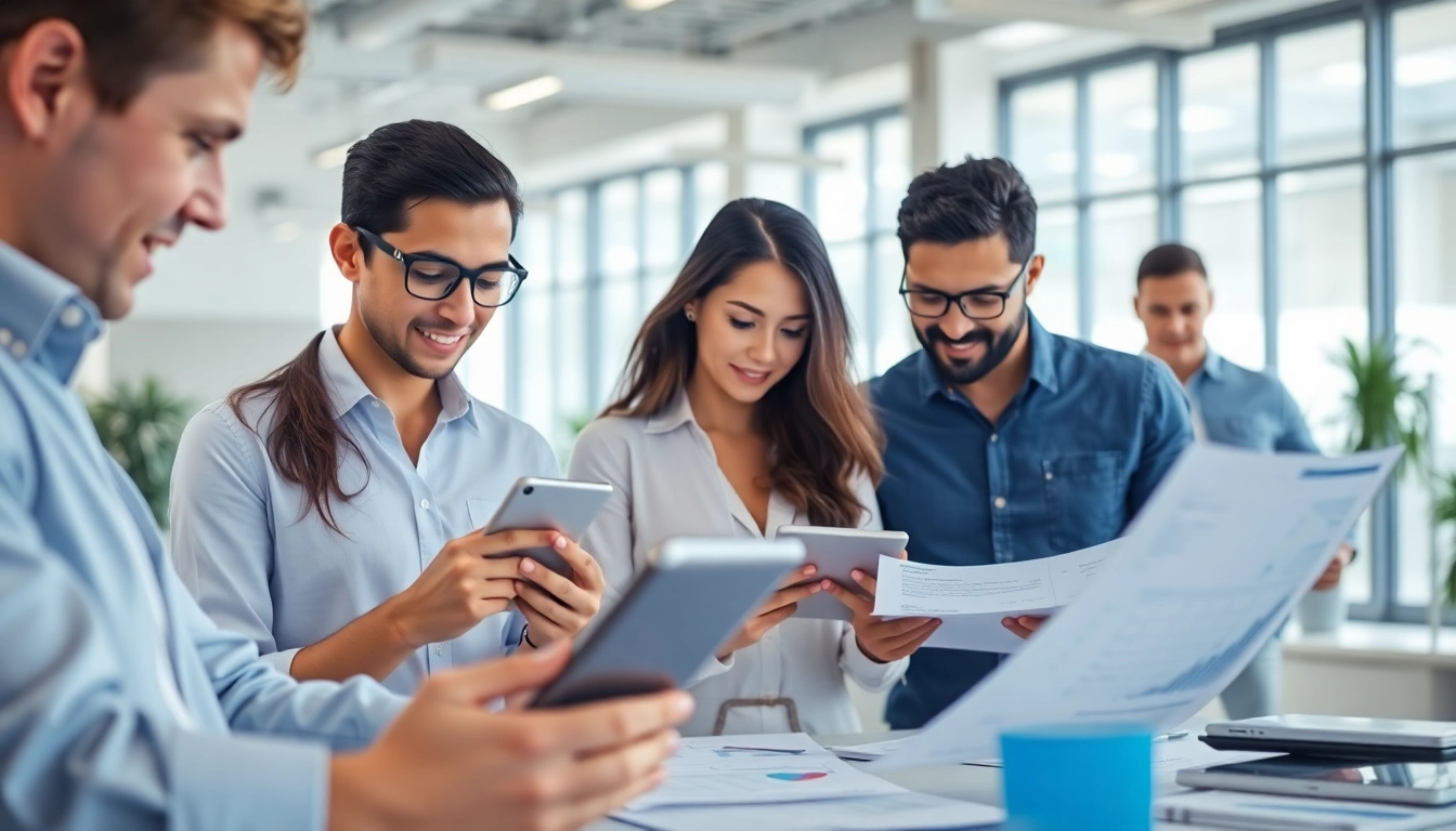 Streamlined invoice processing software enhancing team collaboration in a modern office setting.