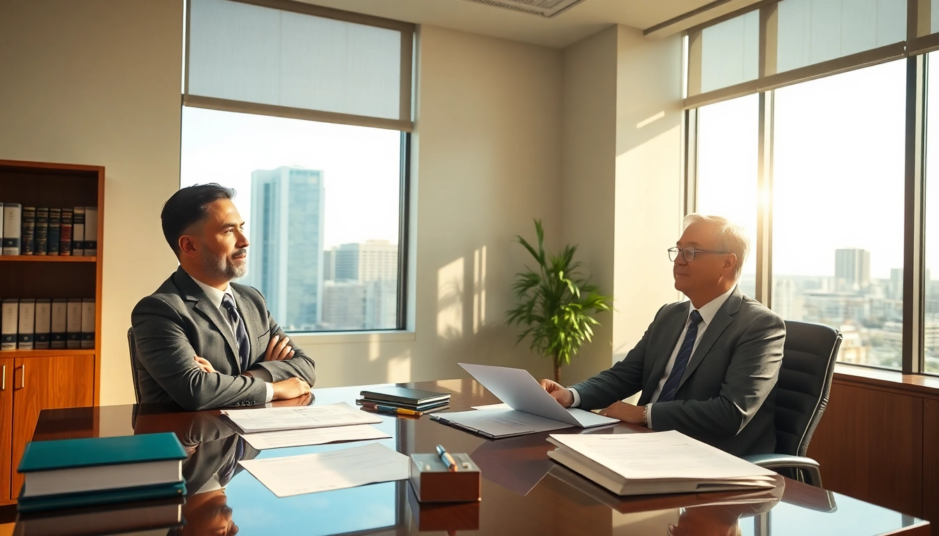 Consultation with Orlando Injury Lawyer, showcasing professionalism and trust.