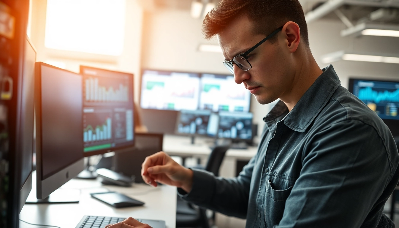 Delivering managed IT services near me by a skilled technician in a modern office.