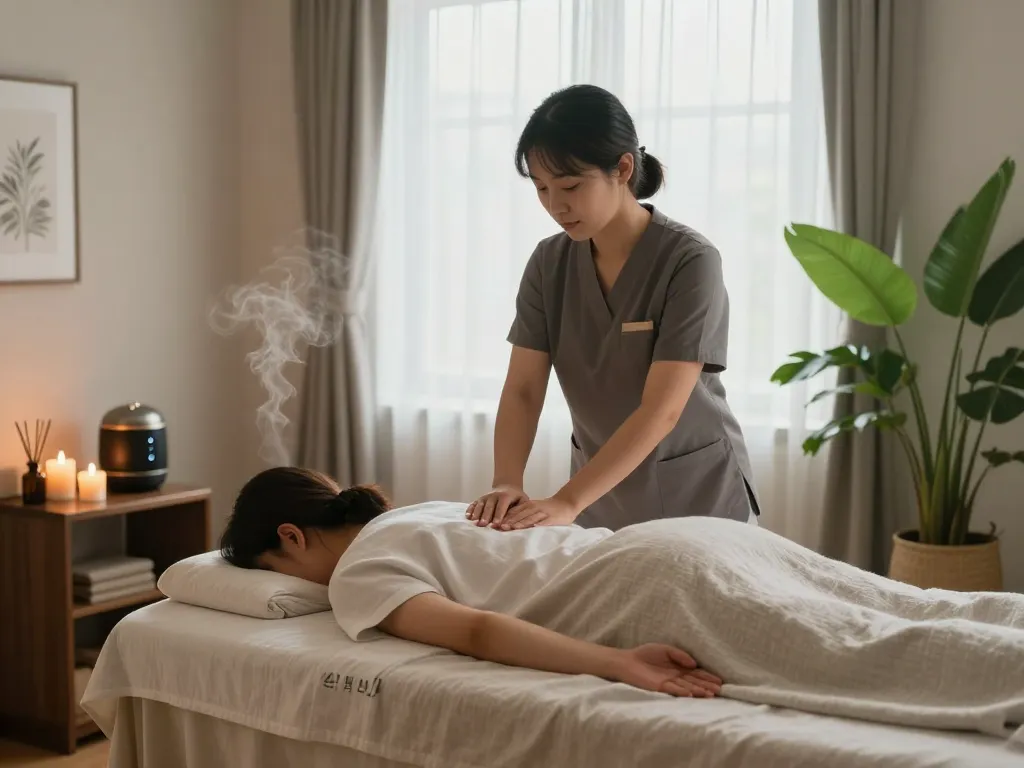 Experience the best 삼성동마사지 in a tranquil therapy room with soothing ambiance and expert touch.