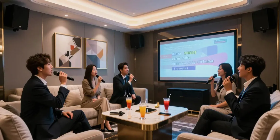 강남쩜오와 프리미엄 가라오케 경험을 제공하는 더마이크룸의 고급스러운 분위기
