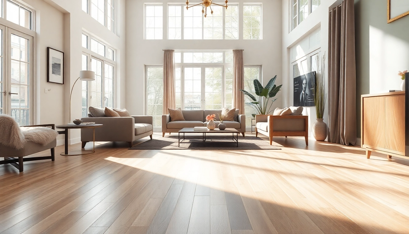 Transform your space with elegant vinyl flooring in a stylish, sunlit living room.