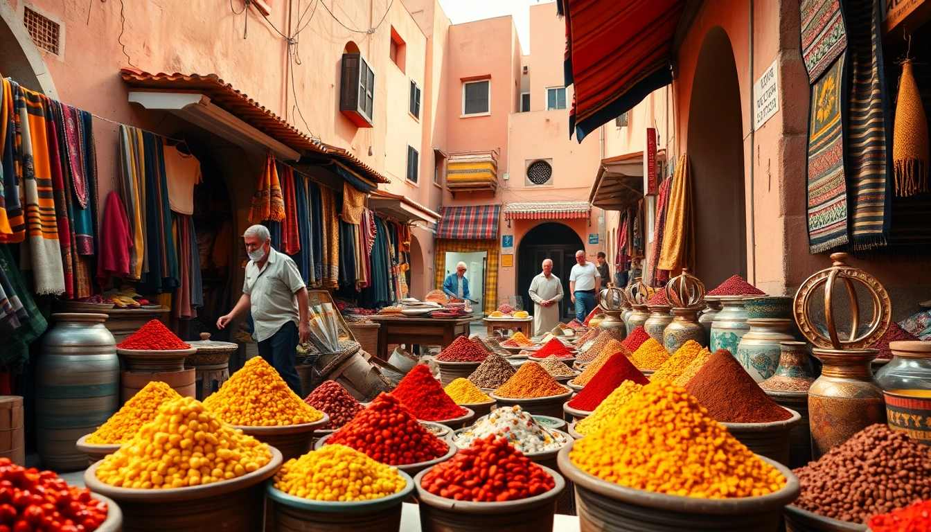 Experience vibrant culture at https://www.onelifetrips.com/ with a bustling Marrakech market scene.