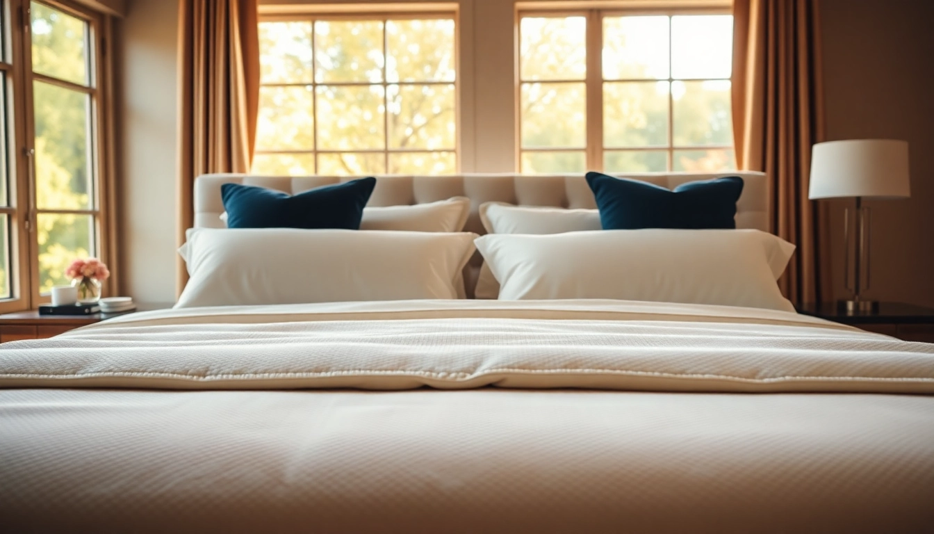 Stearns and Foster bedding arranged in a luxurious bedroom with inviting textures and natural light.