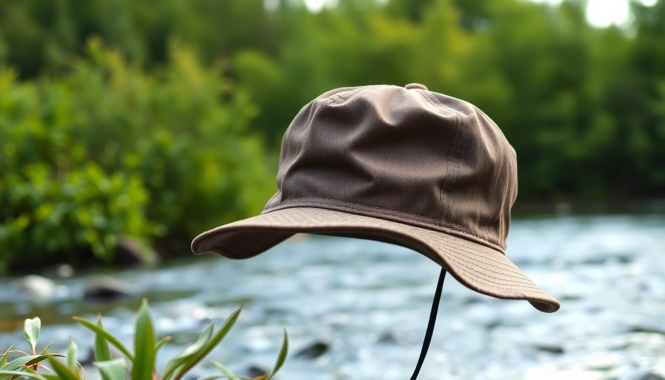 Showcasing a durable fly fishing hat designed for comfort and style while fishing.