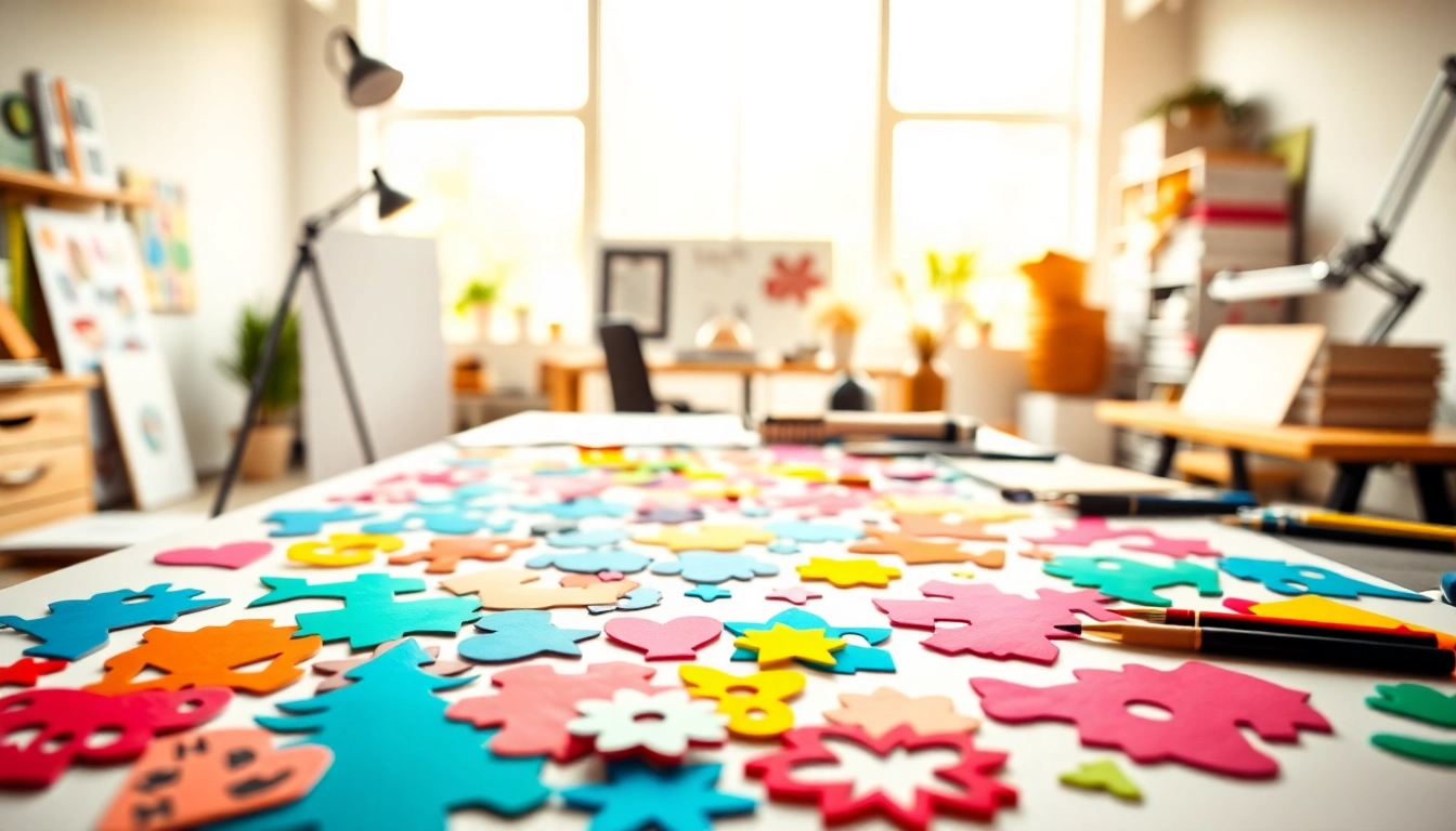 Crafting with free svg designs displayed on an artist's workspace, inspiring creativity.