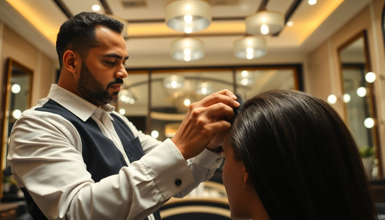 Ace of Fades 212 hair replacement specialist demonstrating seamless hair system installation.
