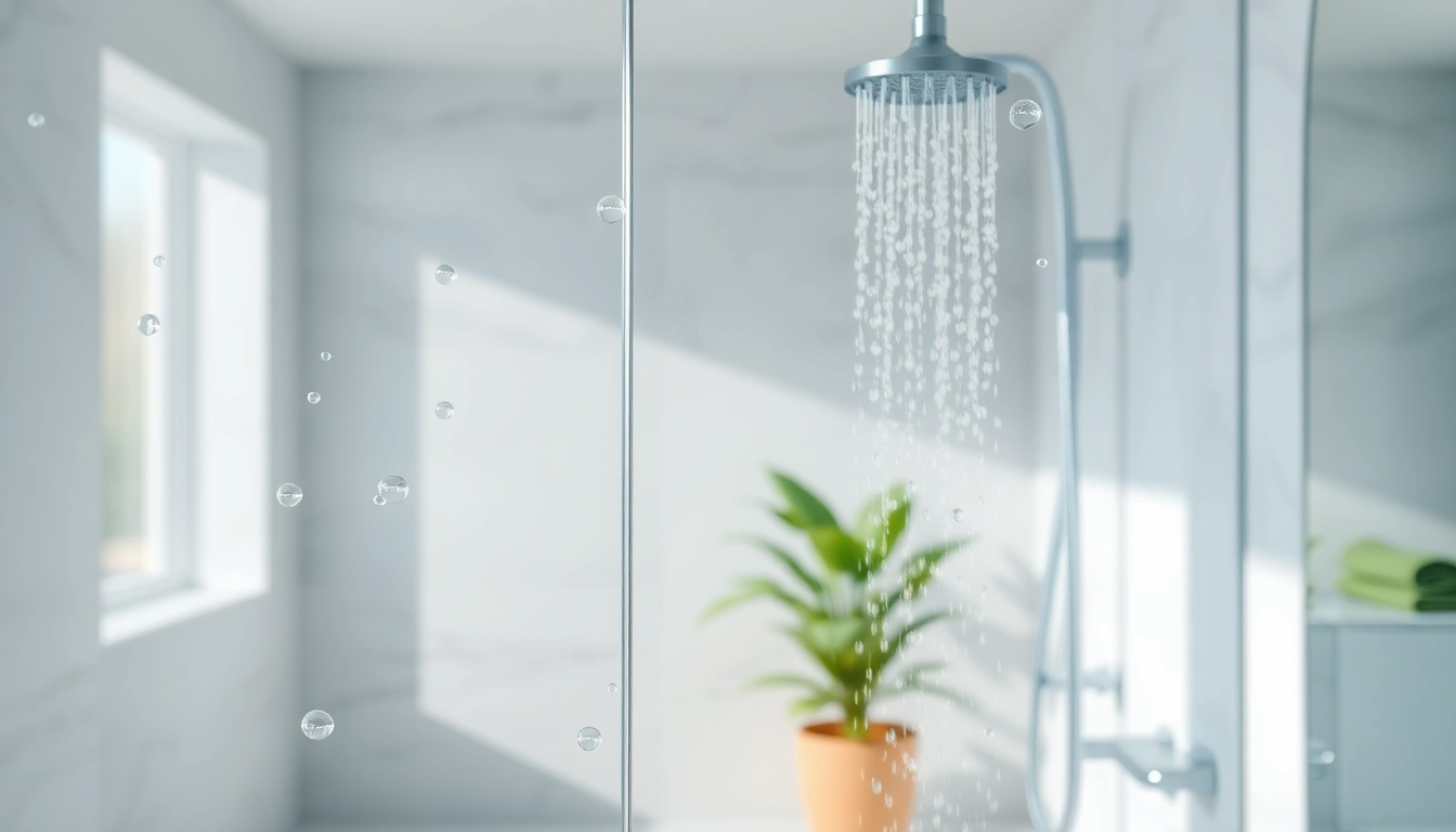 Experience elegant showers with a sleek modern design in a tranquil bathroom setting.