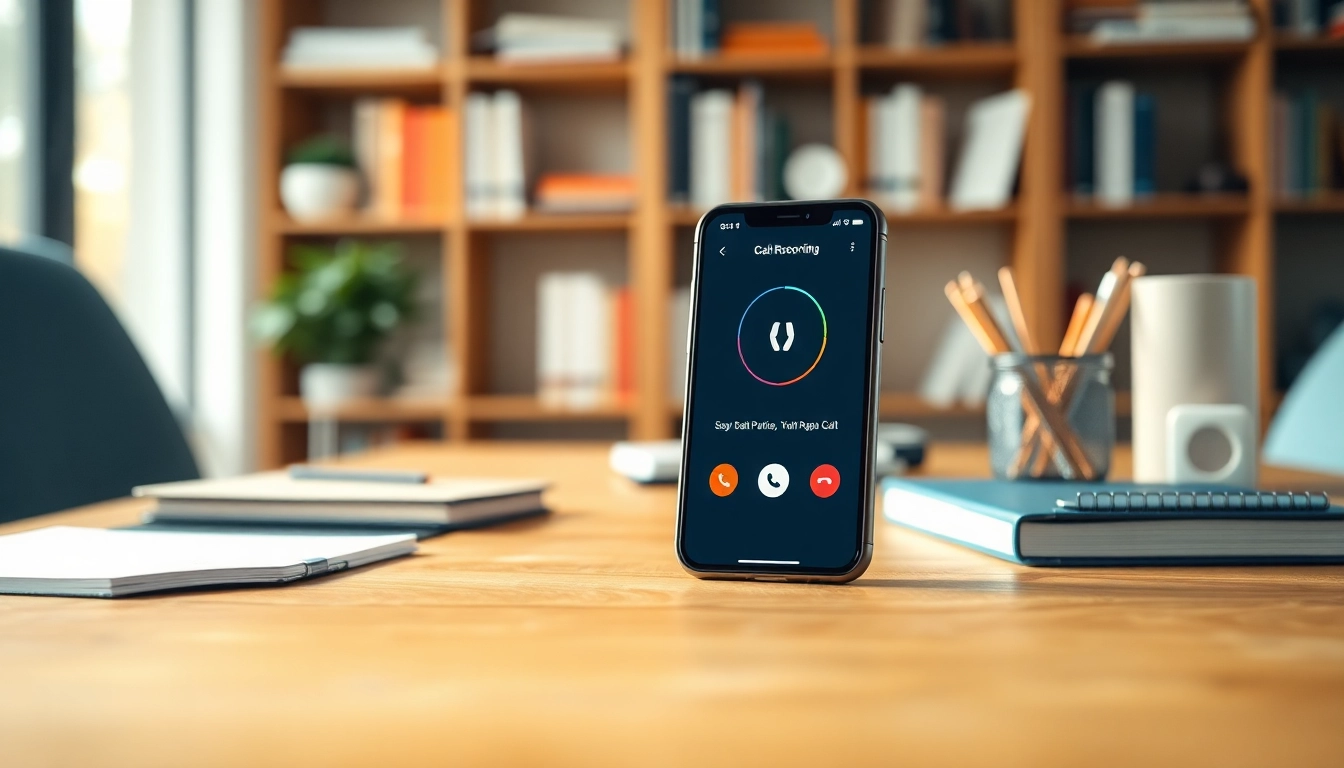 Record phone calls effortlessly using the call recording app displayed on a smartphone.