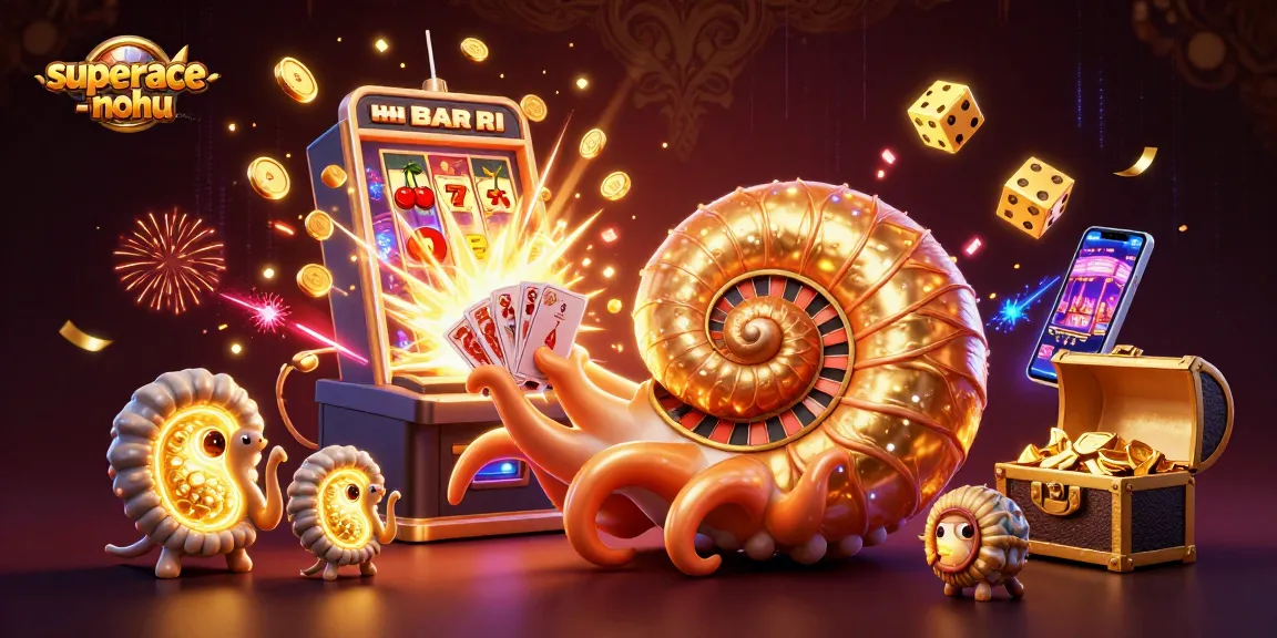 Experience thrilling gameplay with superace-nohu in this vibrant casino scene featuring a giant nautilus and golden elements.