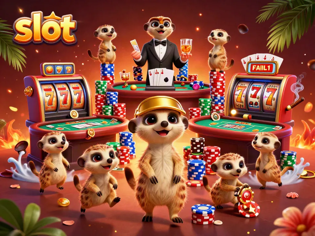 Slot gacor menarik perhatian di kasino, lihat gulungan slot yang berputar dan meerkat bermain.