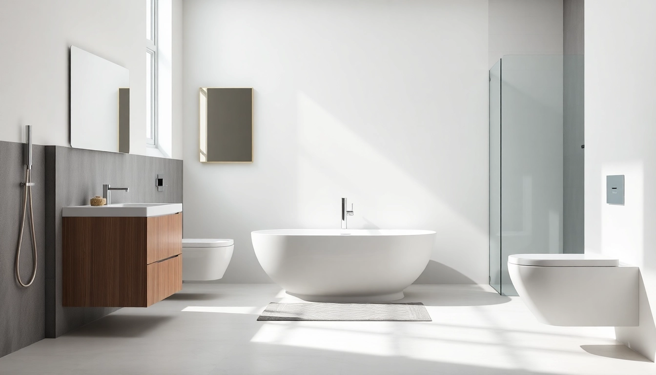 Scoprire i sanitari eleganti e moderni in un'installazione di bagno ben progettata.