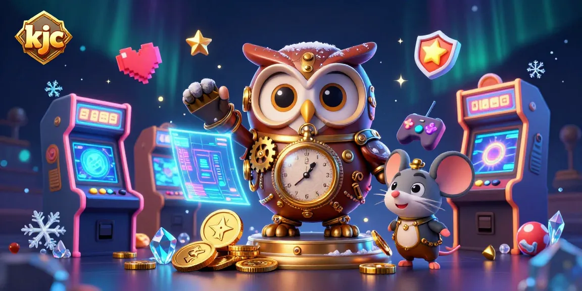 Experience thrilling casino adventures with kjc in a vibrant 3D illustration full of gaming elements.