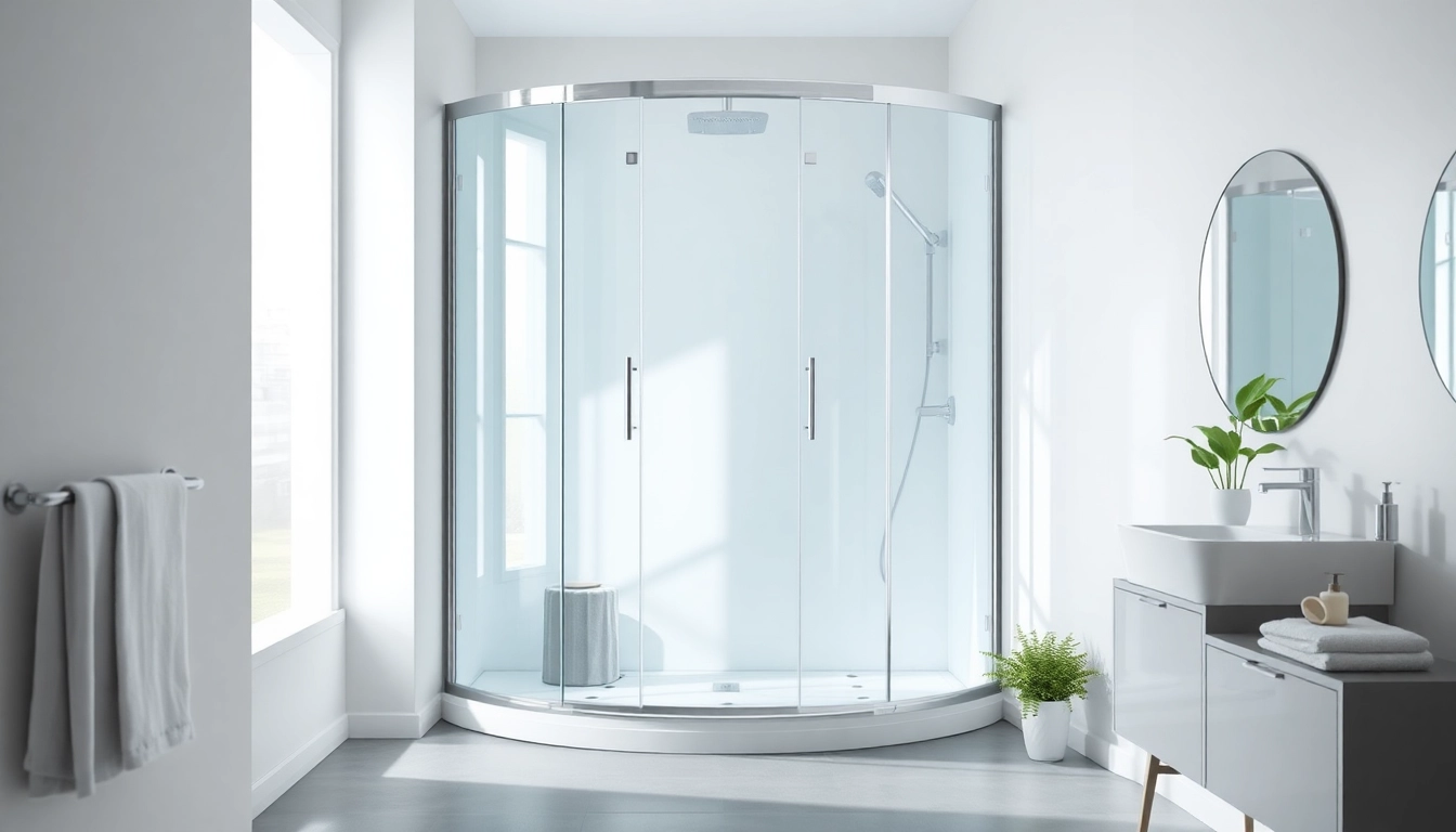 Sonni Duschkabine 80x80 in einem eleganten Badezimmer mit minimalistischen Designelementen.