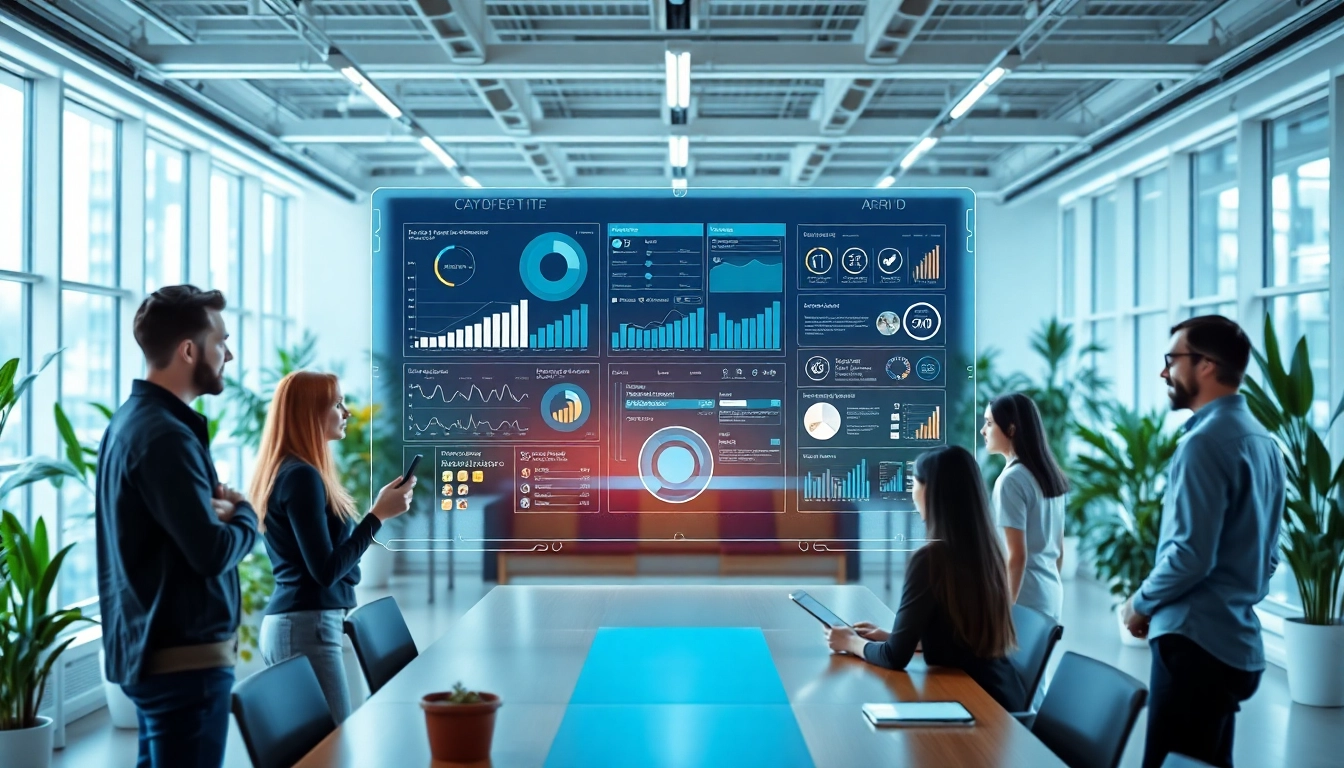 Engaging enterprise ai assistant interface in a professional office setting.
