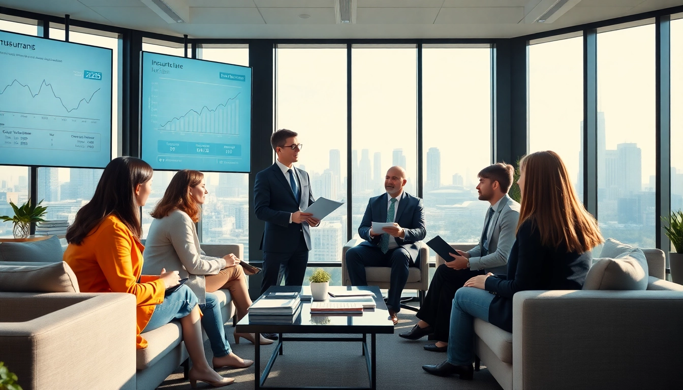 Professional insurance advisor presenting 79king UK-life-insurance options in a modern office setting for 2025