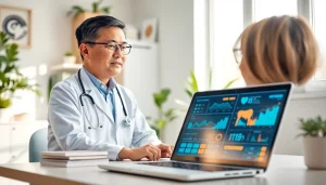 Engaging telehealth consultation showcasing https://www.medexdtc.com in a professional setting.