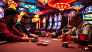 Engaged players in a high-stakes poker game at rr88.com, highlighting thrilling gameplay dynamics.