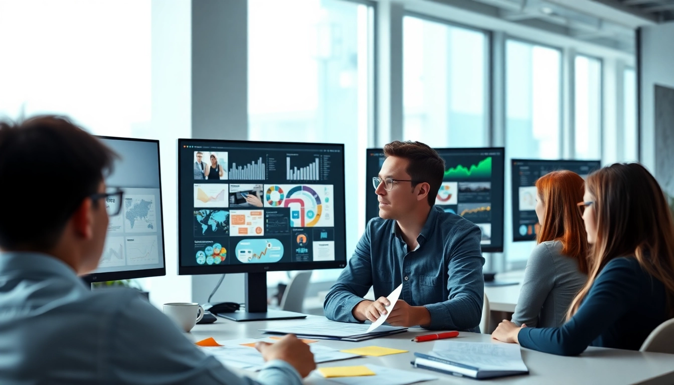 Visit https://fhpts.com to see modern website design concepts in a vibrant office setting.