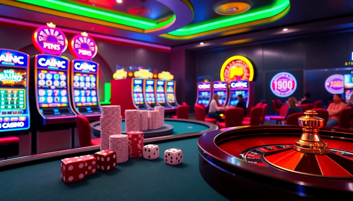 KJC AC 1 showcases a lively casino scene with poker tables, slot machines, and roulette wheels.