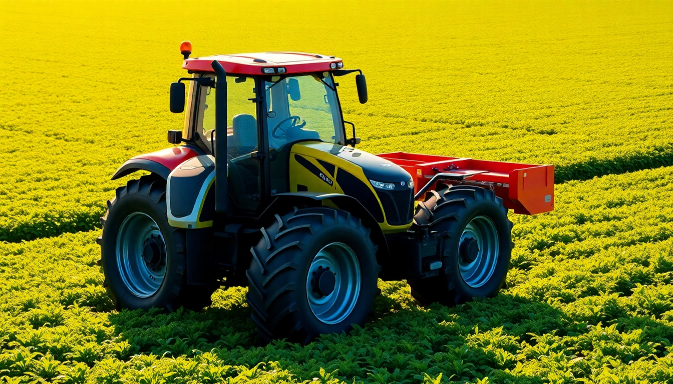 Agricultural machinery AF88 model showcased in a sunlit field, highlighting its modern design.