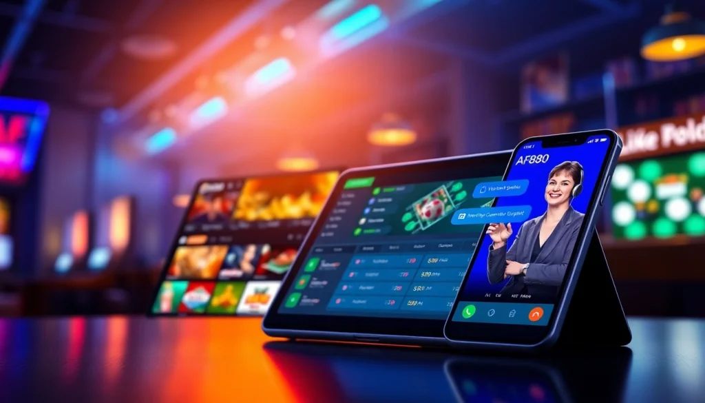 AF88 online betting interface showcasing various games and 24/7 support features