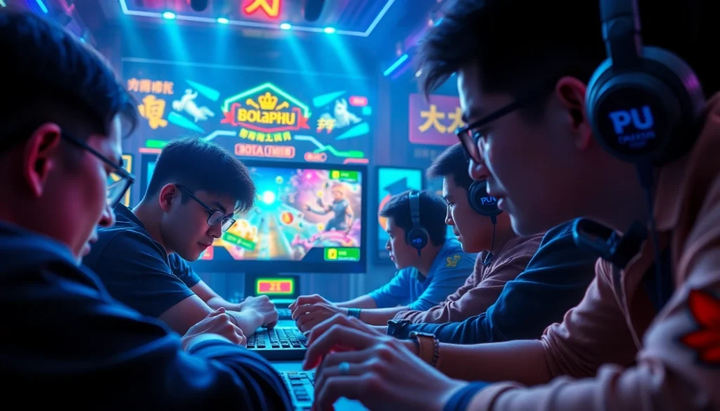 Menampilkan bolahiu game yang menarik dengan grafik permainan yang dinamis dan pemain yang terlibat.