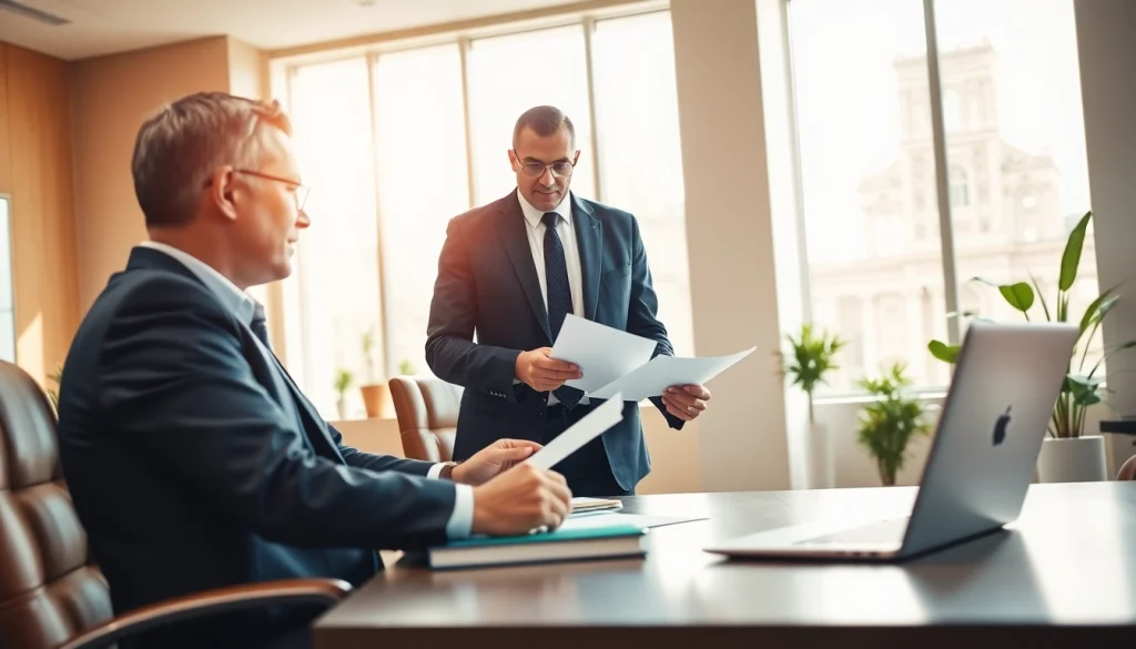 Engaging legal consultation at https://www.lalitlaw.com highlighting a lawyer and client interaction.