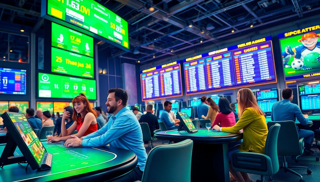 Engaging scenes from https://mm88bc.com/ showcasing players in a vibrant betting environment.