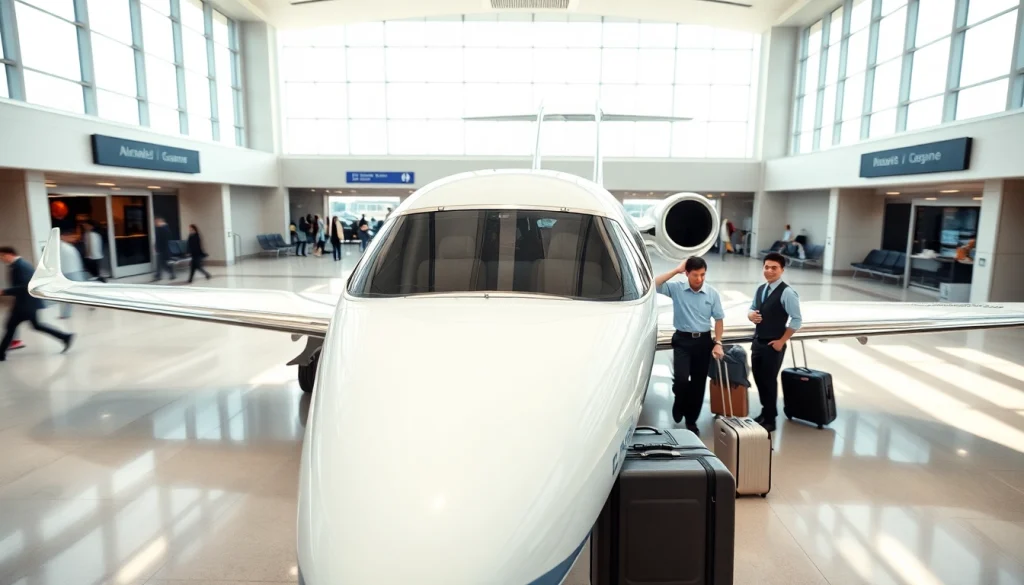 Experience luxury travel with https://flymarquis.com offering private jet services in an elegant airport setting.