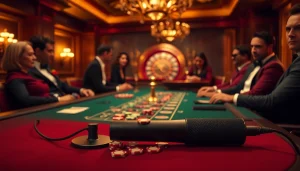 Capture high-stakes poker gameplay with the MV88 microphone at an opulent casino.