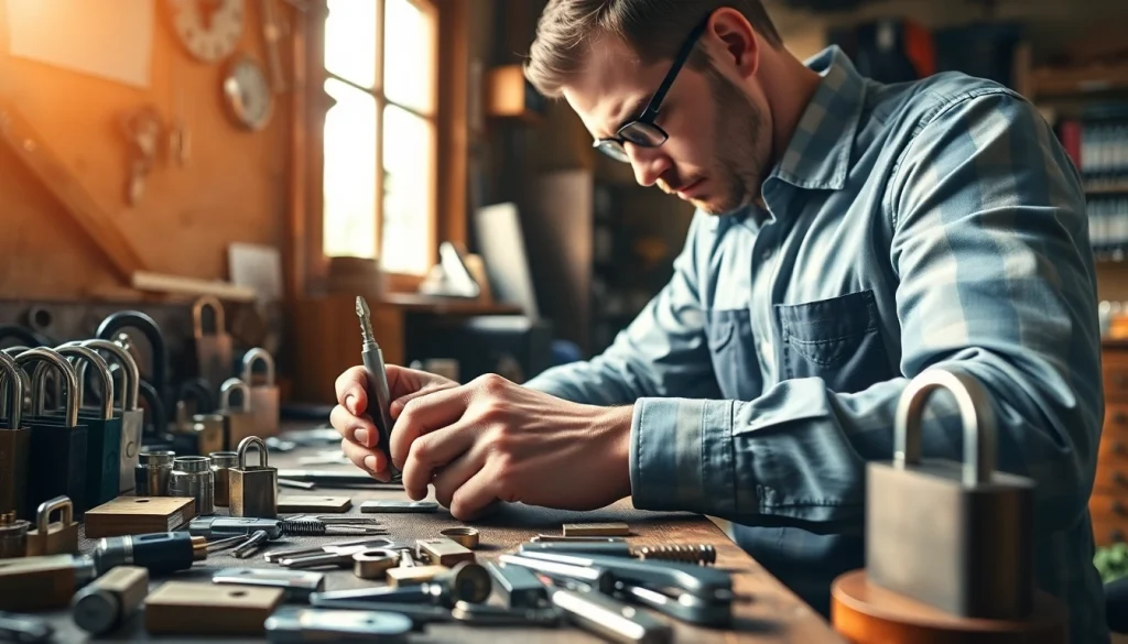 Learn more about locksmith services at https://www.dakenlocks.com with a skilled professional demonstrating their tools.