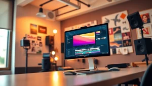 Enhance your Twitch clips with https://streamgen.cc's advanced editing tools in a creative setup.