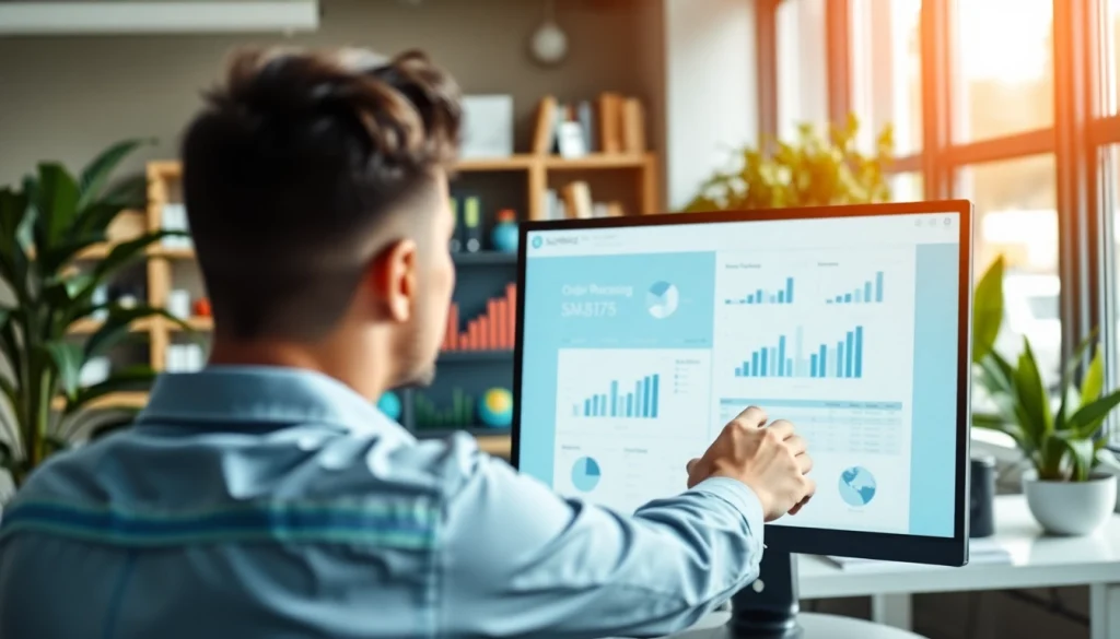 Streamline tasks using innovative order processing software displayed on an organized office desk.