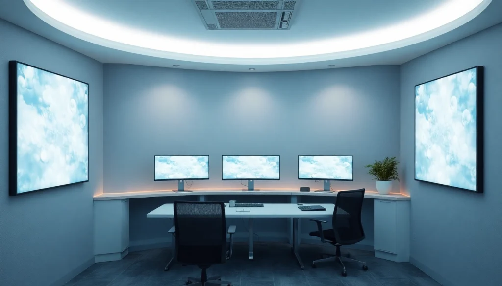 Dad2 ofrece soluciones en la nube para empresas, mostrando alta tecnología y eficiencia en el trabajo.