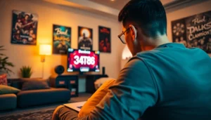 Menggambarkan pemain yang asyik bermain Daftar Domino88 game di laptop dengan suasana nyaman.