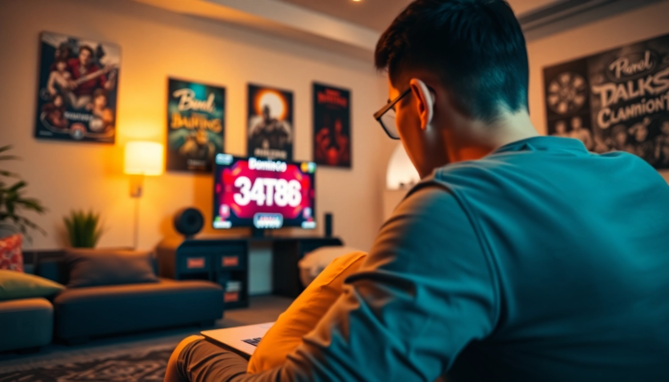 Menggambarkan pemain yang asyik bermain Daftar Domino88 game di laptop dengan suasana nyaman.