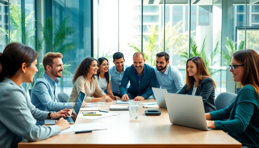 Team collaborating on the RR88 project in a vibrant modern office setting.