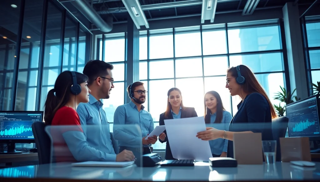 Enhance Managed Services Fredericksburg through professional IT collaboration and teamwork in a modern office.