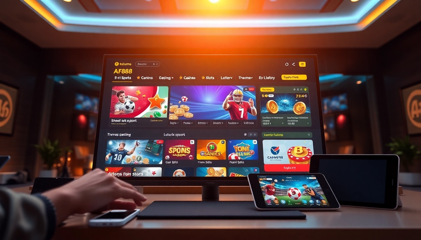 Dynamic view of AF88 online betting platform showcasing vibrant games and promotions.