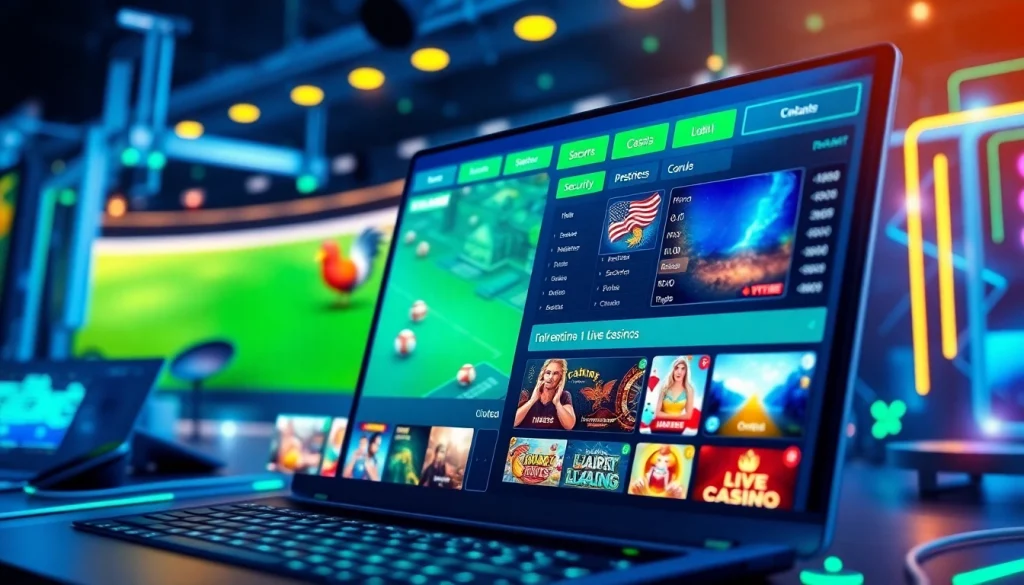 Engaging online gaming interface at XX88 with vibrant colors and advanced technology, showcasing security and user support.